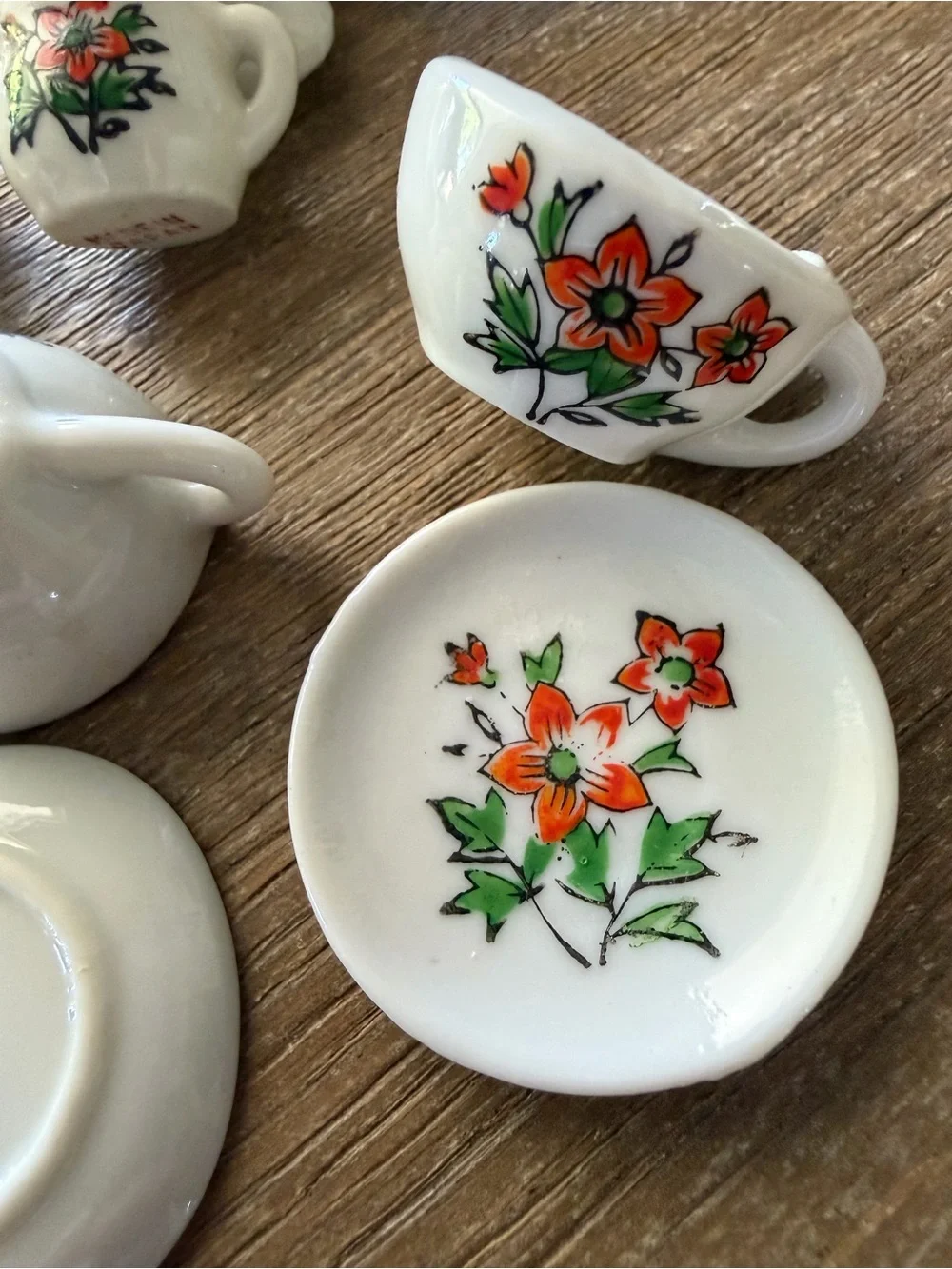 Vintage Miniature Porcelain Tea Set Made in Japan, Floral Pattern, 12 piece, EUC - Picture 7 of 14